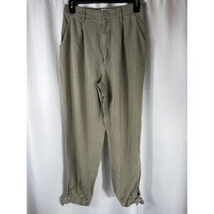 Abercrombie & Fitch Olive Green Tie Ankle Pants Womens S‎ Casual Elastic Waist